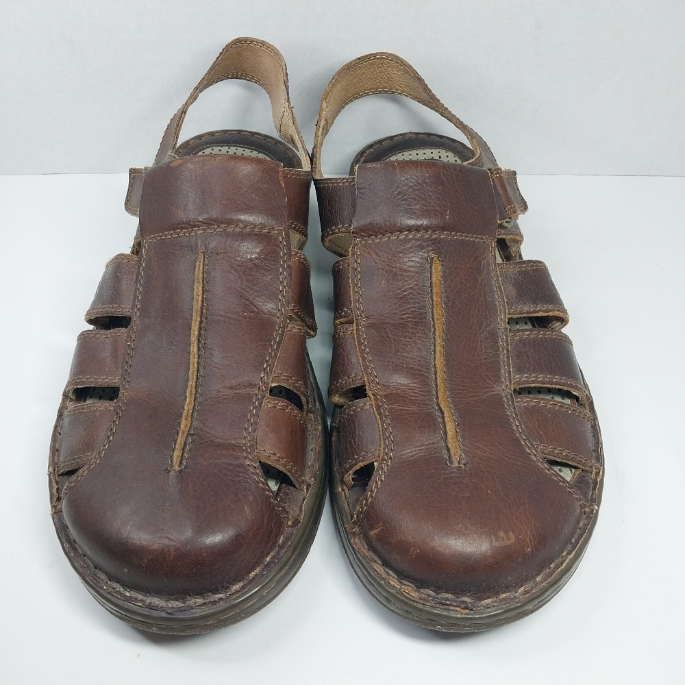 Born Sandals Mens 13 M Brown Leather Fisherman Comfort Slingback Adjustable - Picture 2 of 15